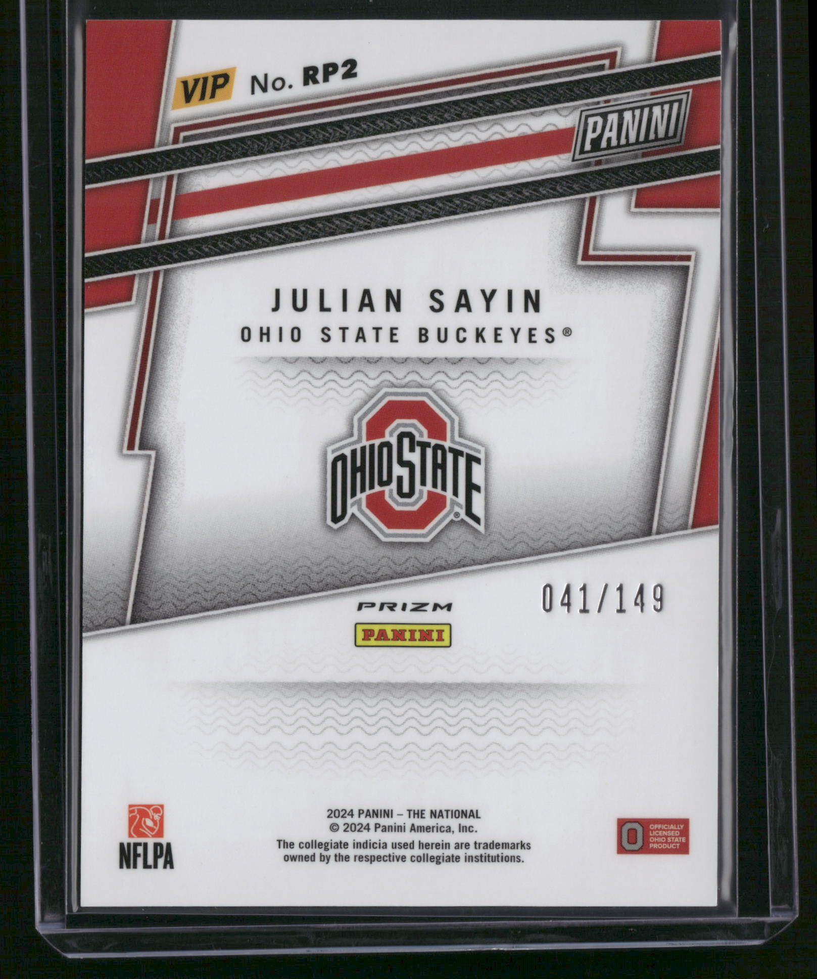 Julian Sayin 2024 Panini Prizm The National VIP #RP2 Red Mosaic /149