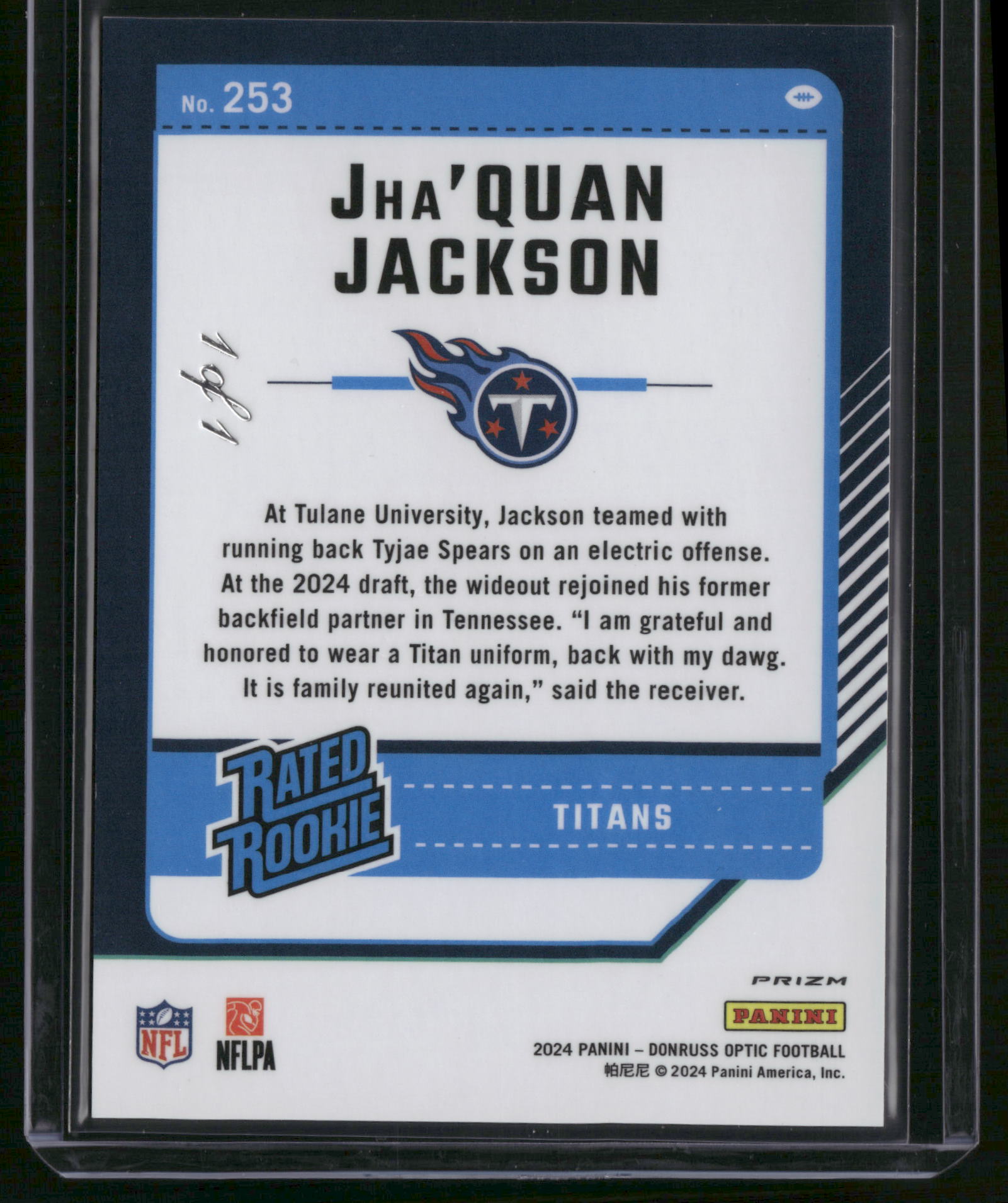Jha'Quan Jackson 2024 Panini Donruss Optic Prizm #253 Gold