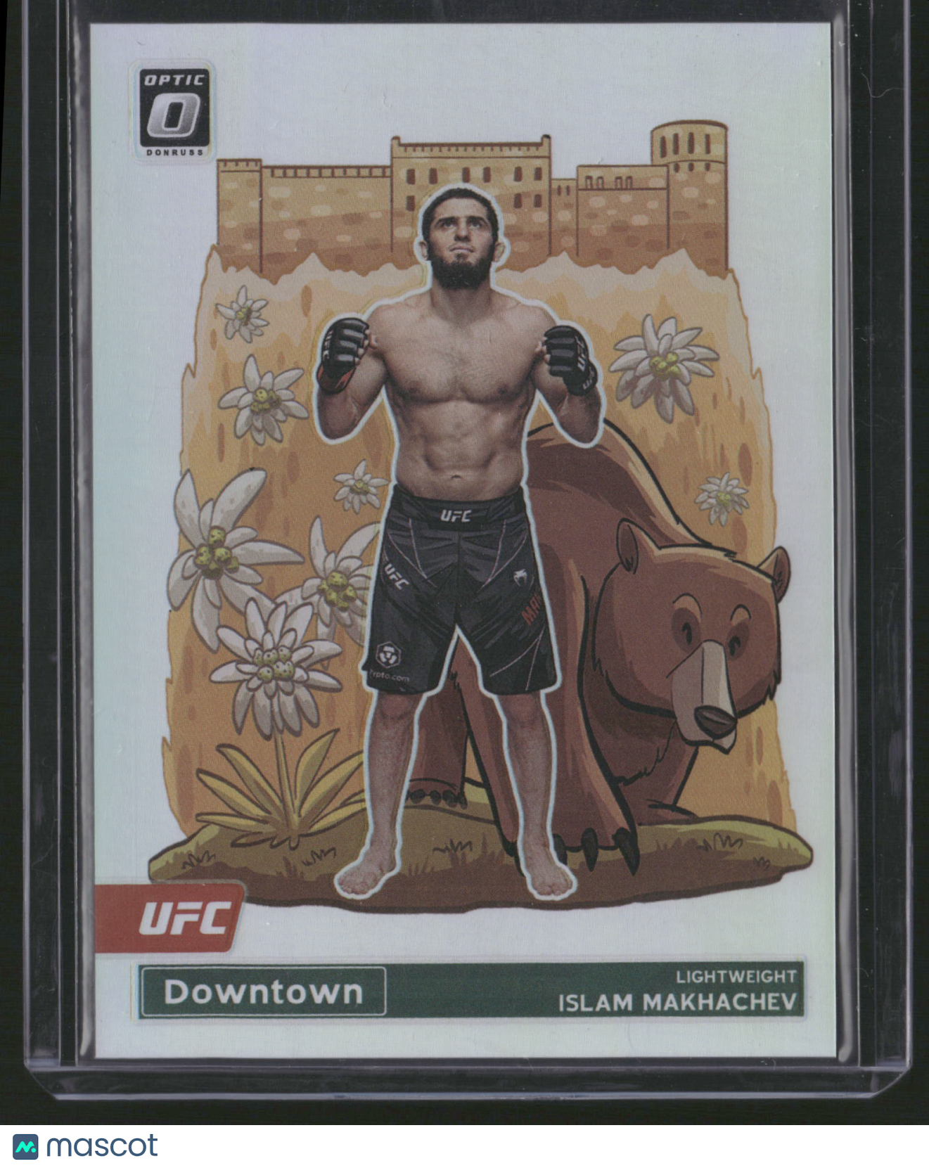 Islam Makhachev 2023 Panini Donruss Optic Prizm Downtown #3