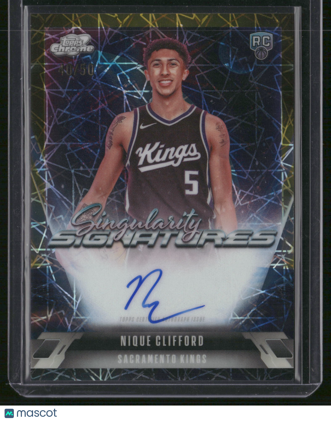 Nique Clifford 2026 Topps Cosmic Chrome Singularity Gold Auto #SS-NC /50 RC