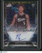 Nique Clifford 2026 Topps Cosmic Chrome Singularity Gold Auto #SS-NC /50 RC