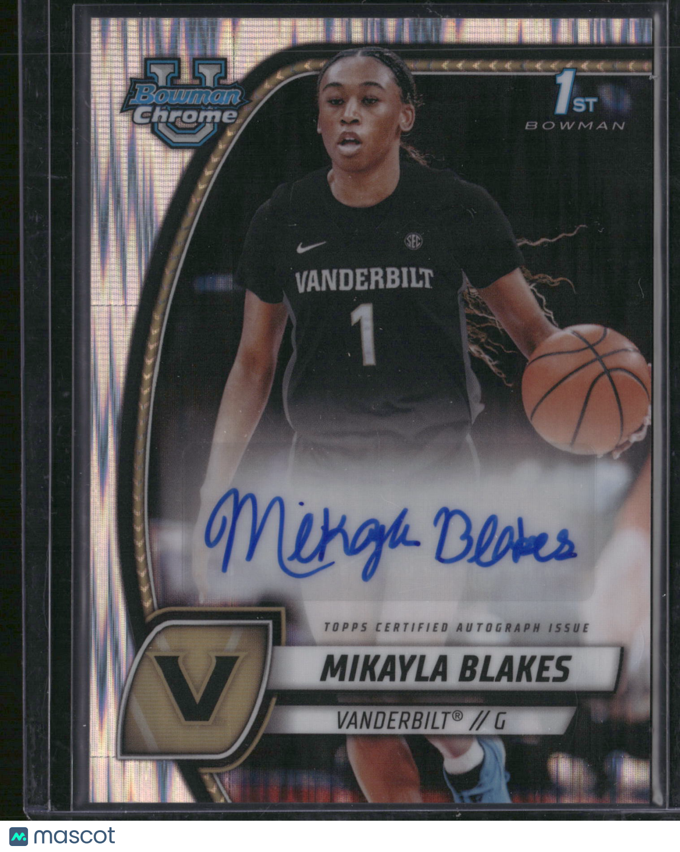 Mikayla Blakes 2024 Topps Bowman U Stealth Auto #55 1st Bowman Vanderbilt