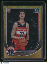 Will Riley 2025 Topps Bowman Chrome #BCV-21 Gold Shiimmer /50 RC Wizards