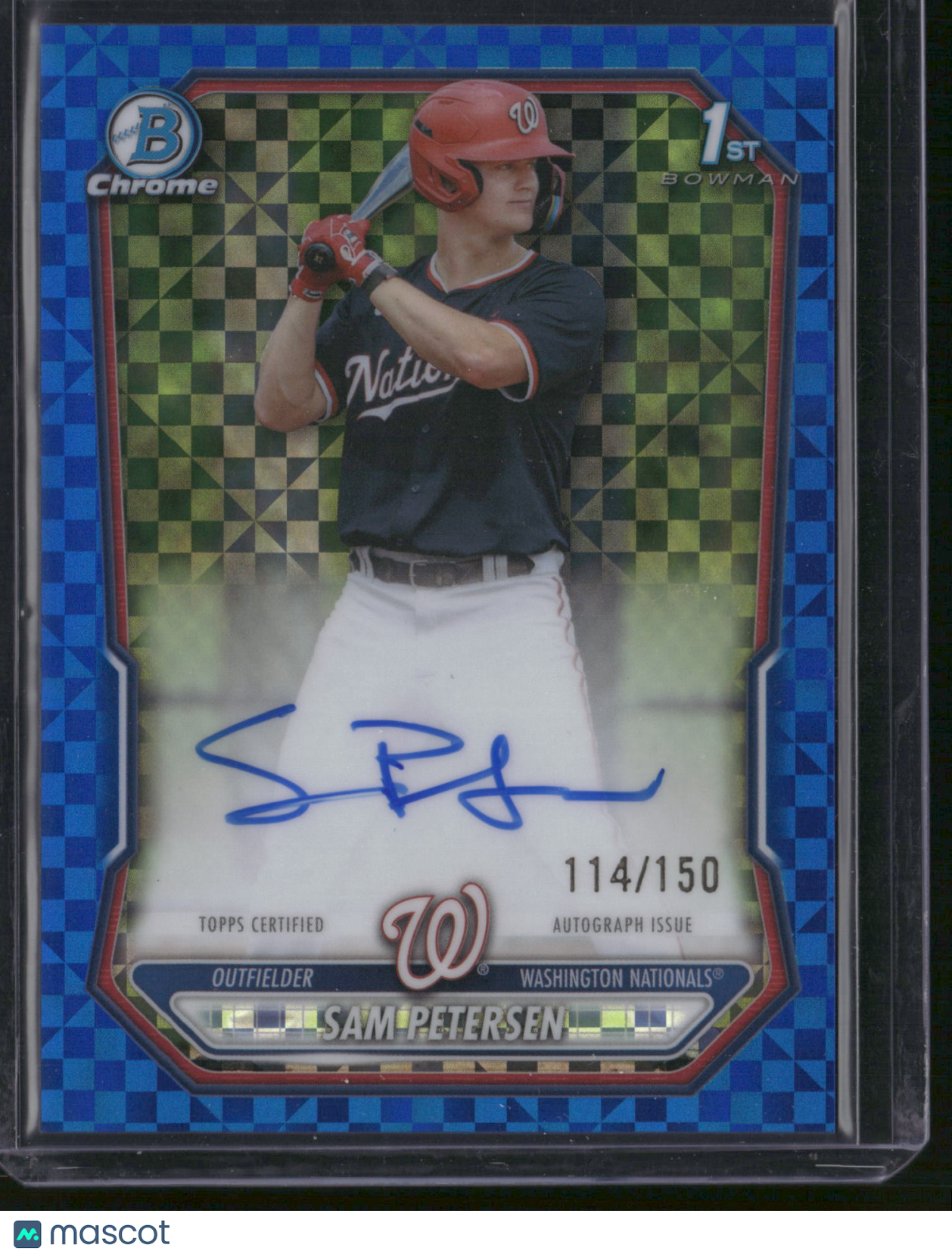 Sam Petersen 2026 Topps Bowman #CPA-SP Blue X-Fractor /150 1st Bowman AUTO