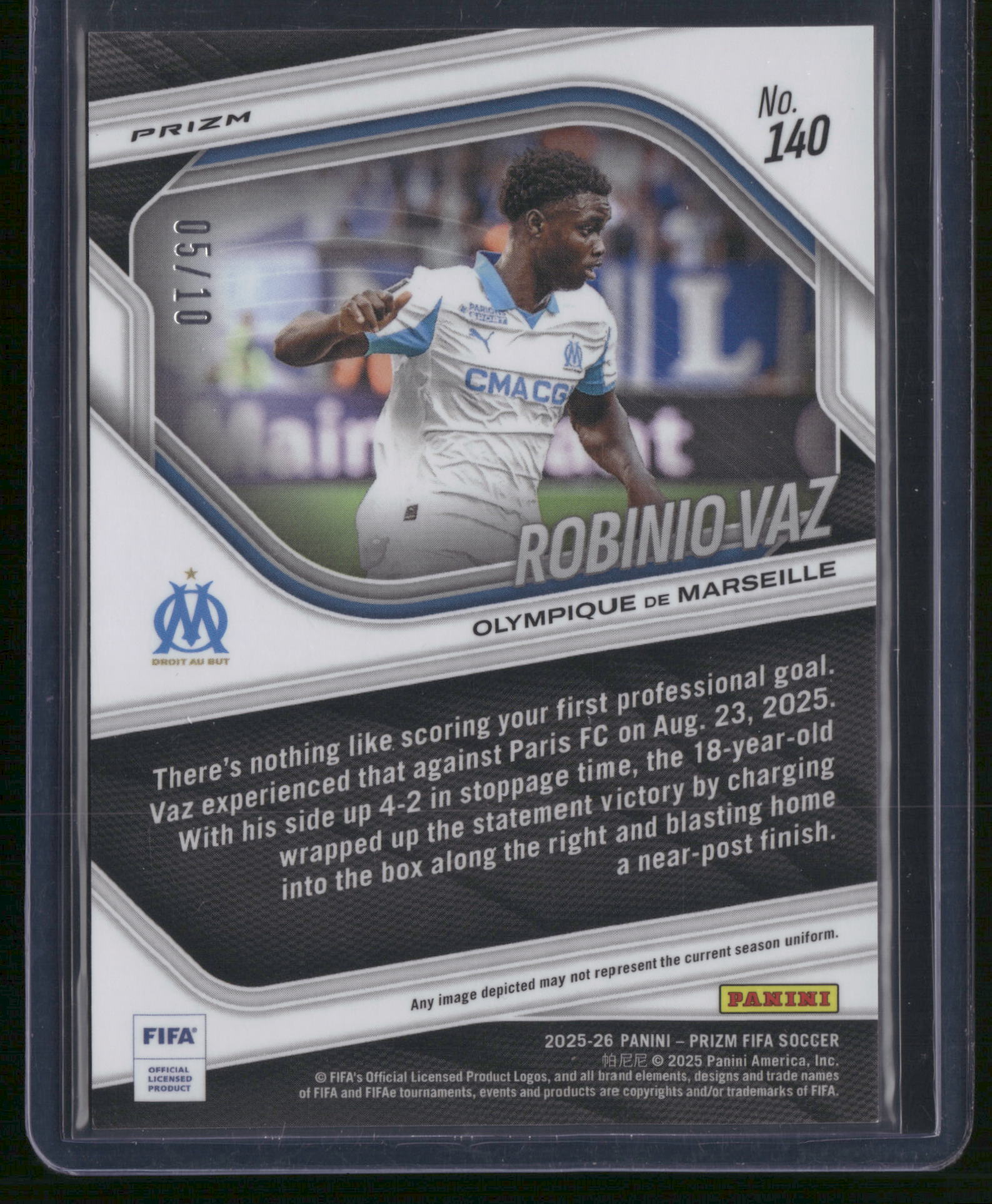 Robinio Vaz 2025-26 Panini Prizm FIFA Soccer #140 Gold Choice Scope /10 RC