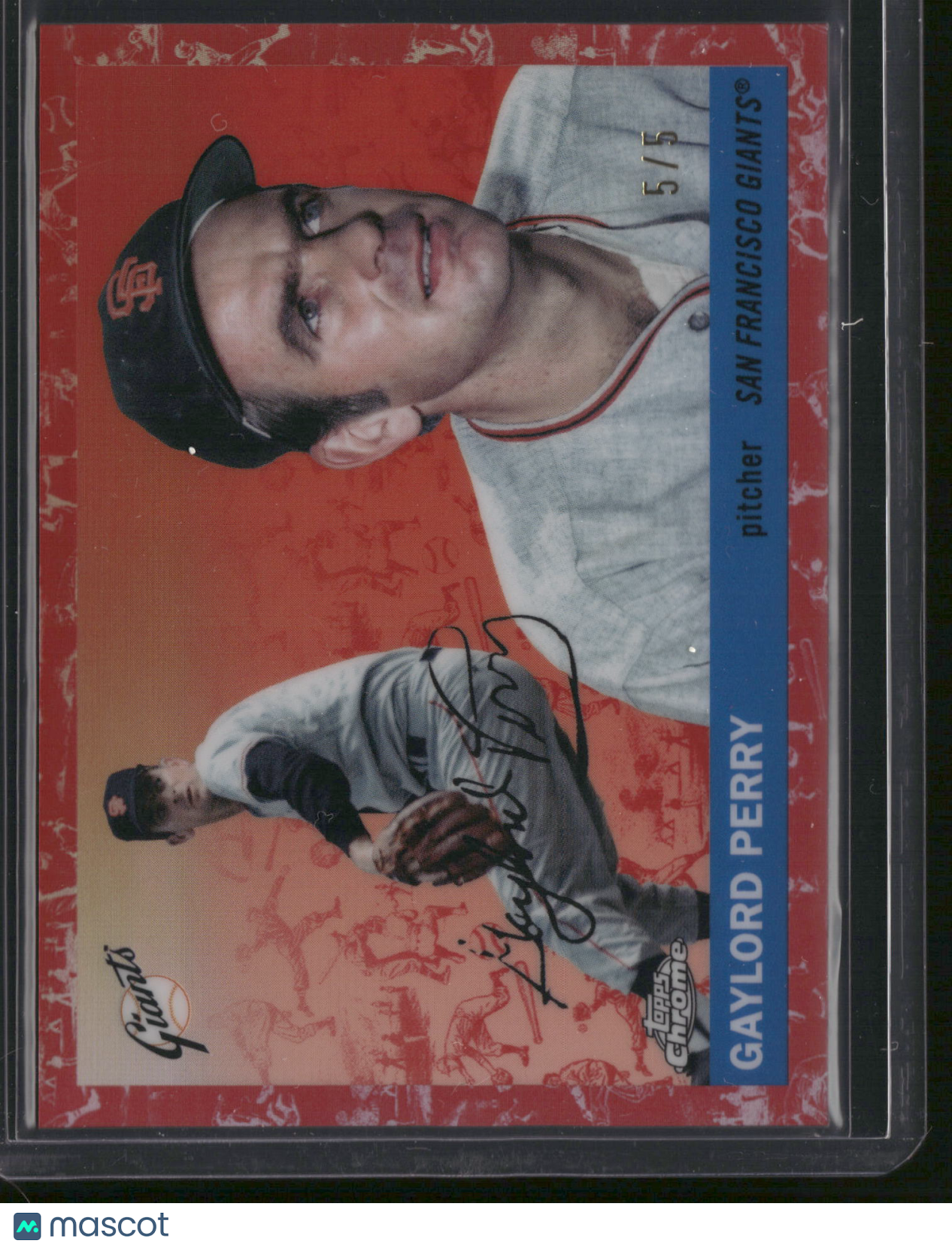 Gaylord Perry 2025 Topps Chrome Platinum Red Refractor /5 SSP Giants HOF