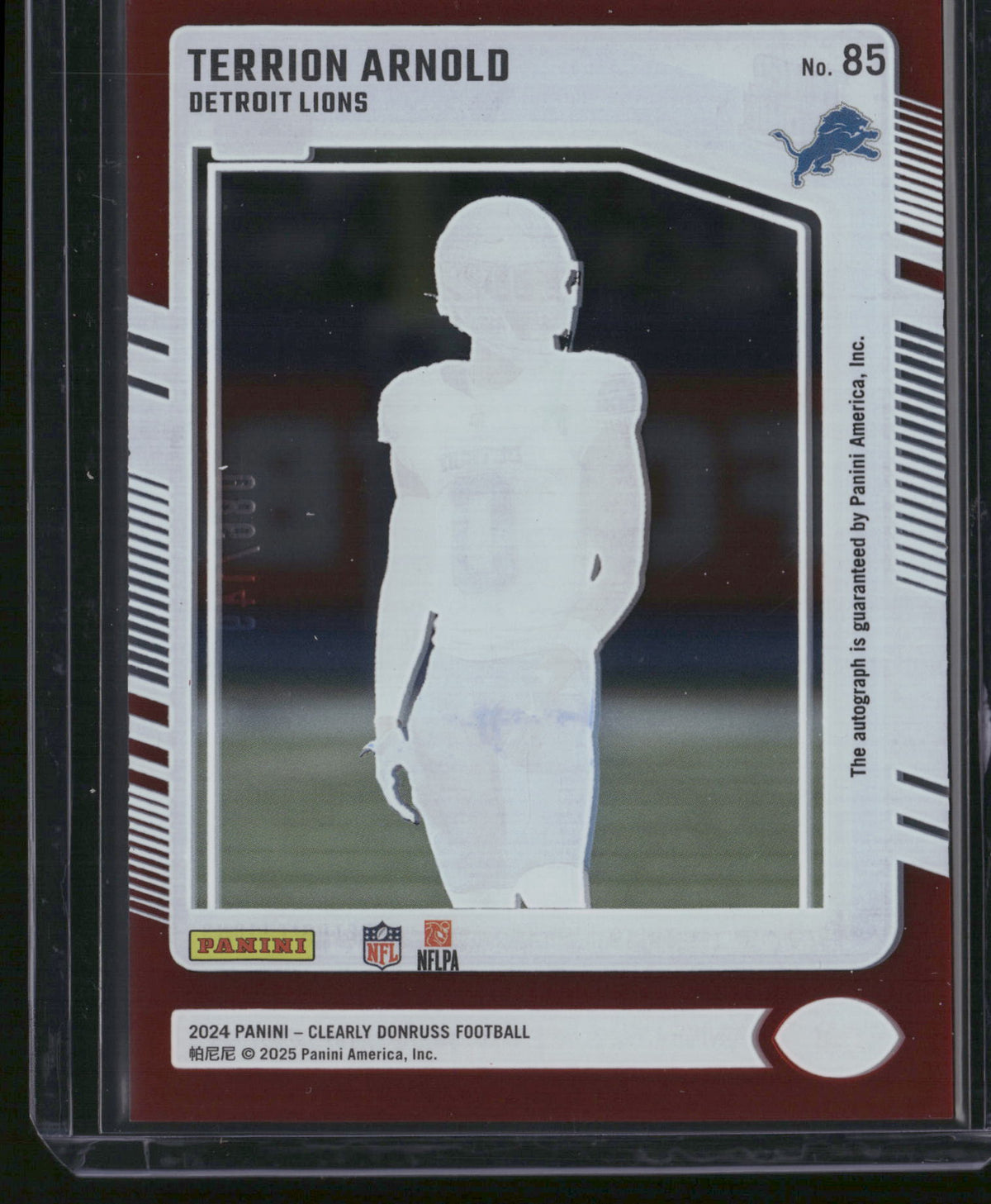 Terrion Arnold 2025 Panini Clearly Donruss Football #85