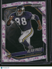 Alan Page 2026 Panini Prizm Black Football #85 White Cherry Blossom /20