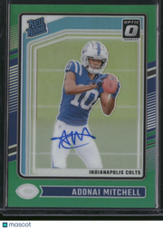 Adonai Mitchell 2024 Panini Donruss Optic Prizm #203 Green /5