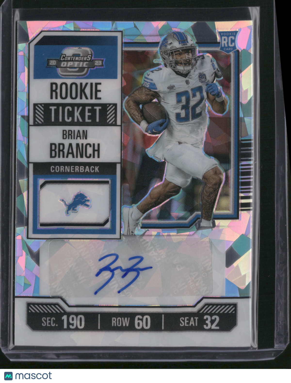 Brian Branch 2024 Panini Contenders Optic Prizm #148 Cracked Ice /22