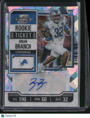 Brian Branch 2024 Panini Contenders Optic Prizm #148 Cracked Ice /22