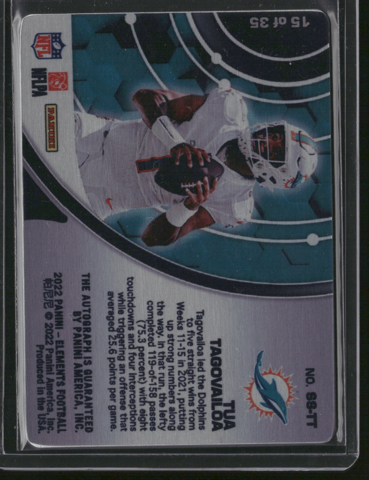 Tua Tagovailoa 2022 Panini Elements Steel Signatures #SS-TT