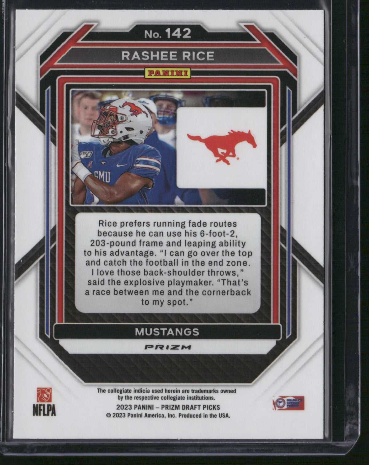 Rashee Rice 2023 Panini Prizm Draft Picks #142 Red Snakeskin RC