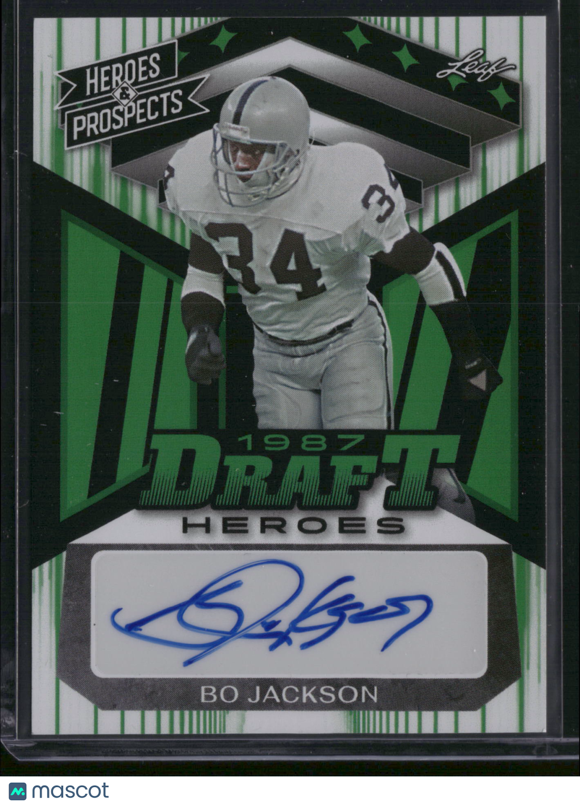 Bo Jackson 2024 Leaf Heroes & Prospects Draft Heroes #DH-BJ1 Green /10