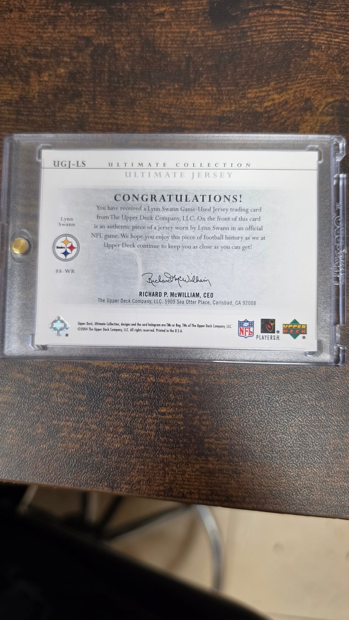 Lynn Swann 2001 Upper Deck Ultimate Collection Ultimate #UGJ-LS /175 Game-Used