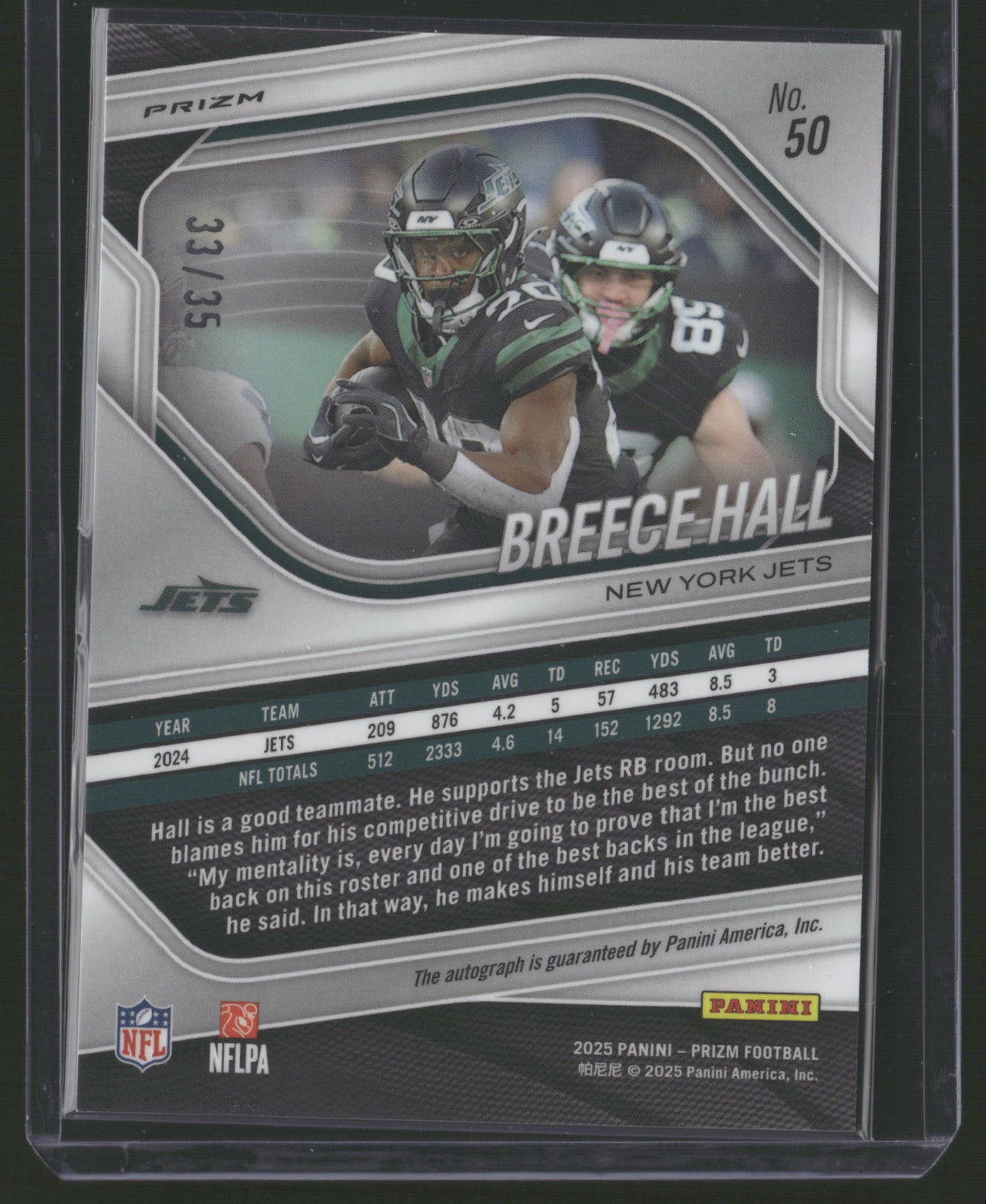Breece Hall 2025 Panini Prizm #50 Red Mojo