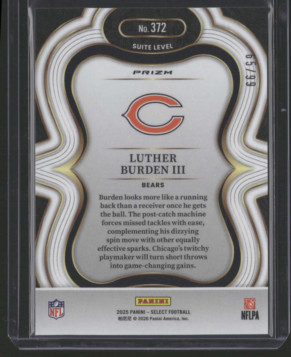 Luther Burden III 2026 Panini Select Prizm Suite Level #372 Blue /99 RC