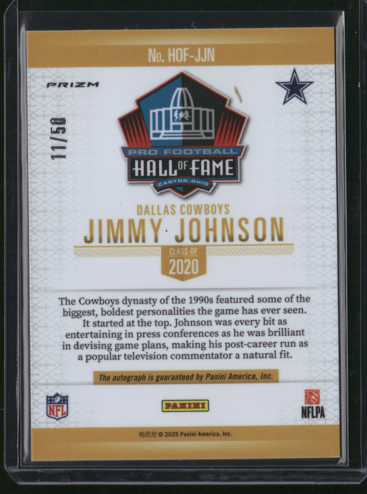Jimmy Johnson 2025 Panini Prizm #HOF-JJN /50