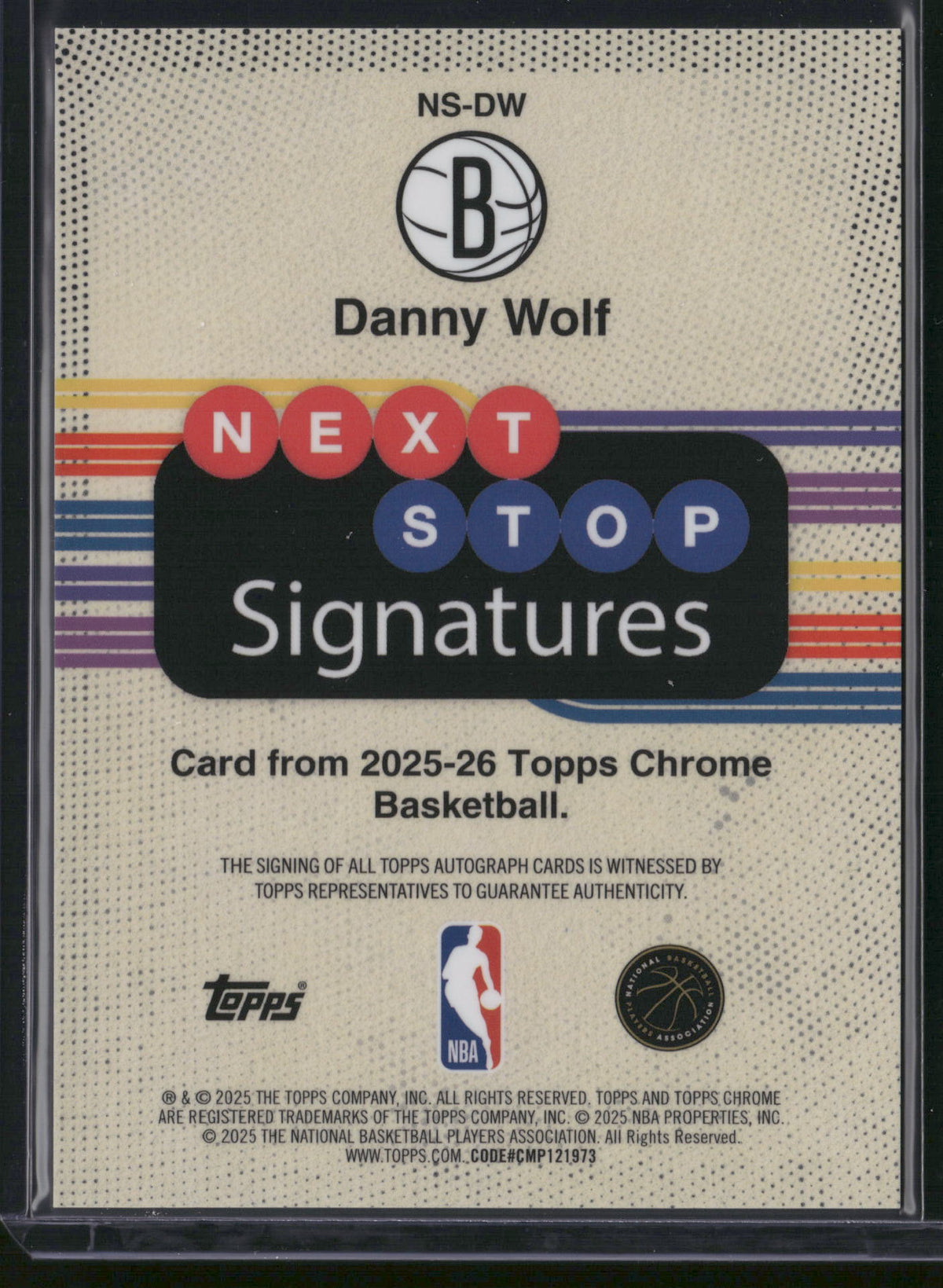 Danny Wolf 2025 Topps Chrome Next Stop Signatures #NS-DW Blue /150 RC