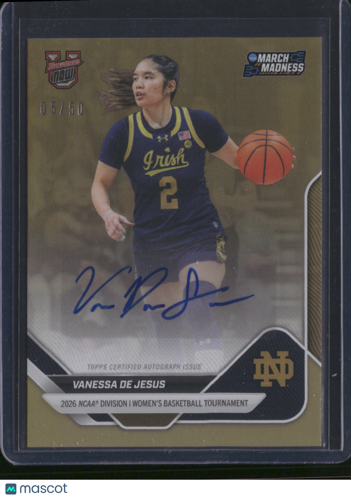 Vanessa De Jesus 2026 Topps Bowman Now #54-A Gold /50