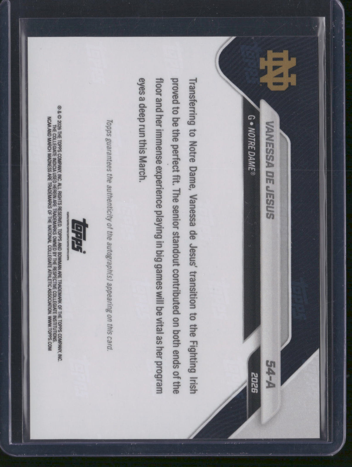 Vanessa De Jesus 2026 Topps Bowman Now #54-A Gold /50