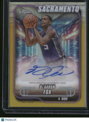 De'Aaron Fox 2025 Topps Chrome Basketball #TCA-DF Gold /50