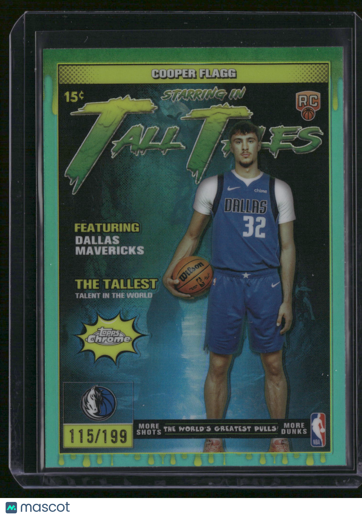 Cooper Flagg 2025 Topps Chrome Tall Tales #TT-16 Green Refractor /199 RC