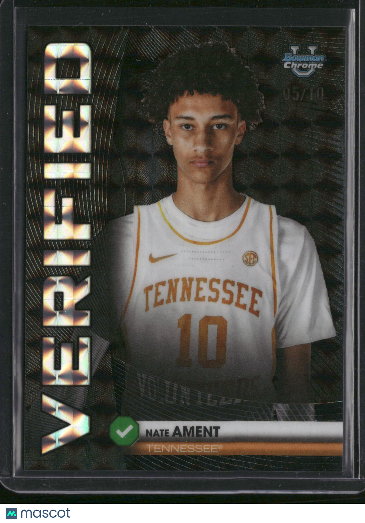 Nate Ament 2025 Bowman Chrome Verified #BV-10 Black Shimmer /10