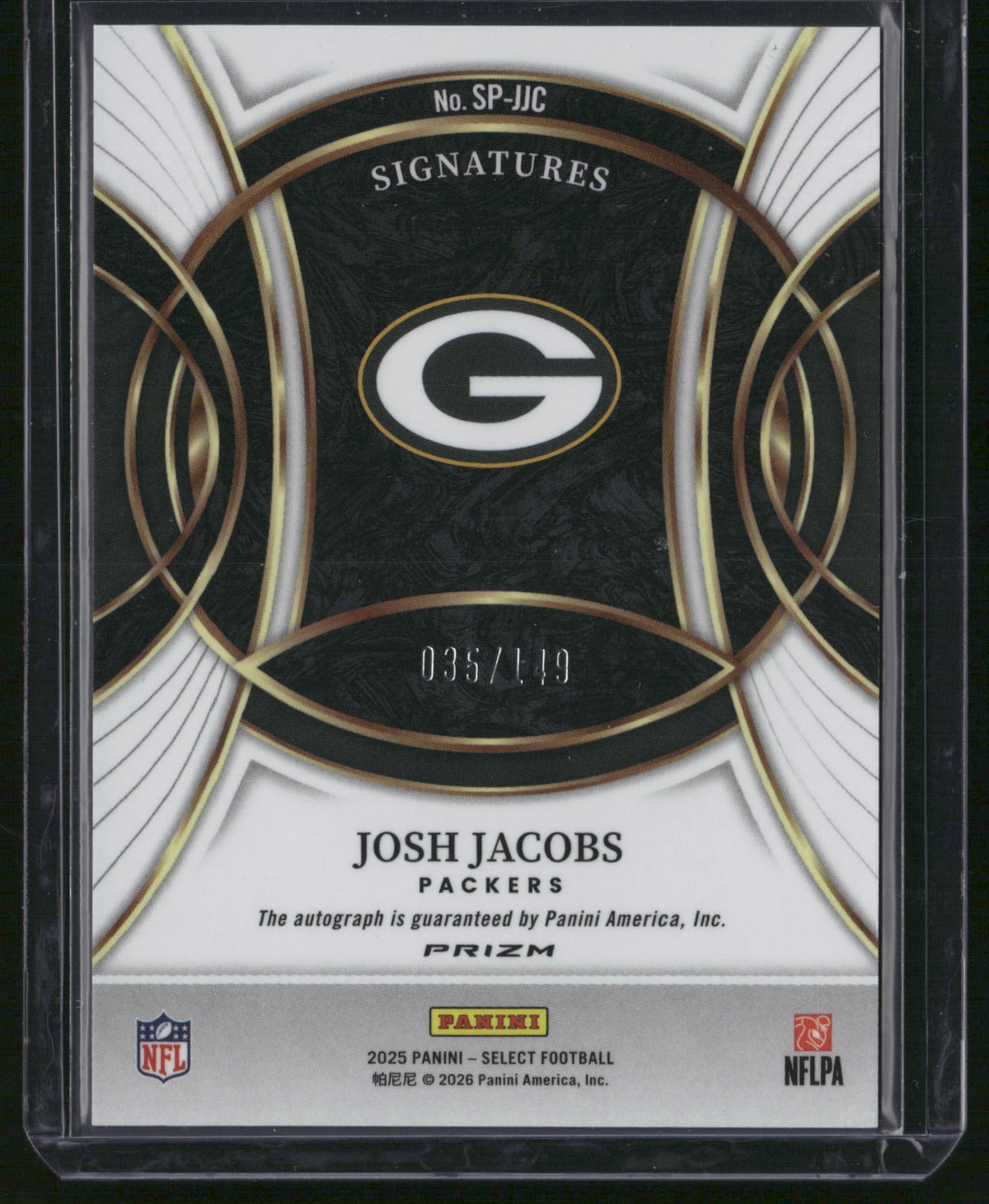 Josh Jacobs 2026 Panini Select Prizm Football #SP-JJC Blue /149