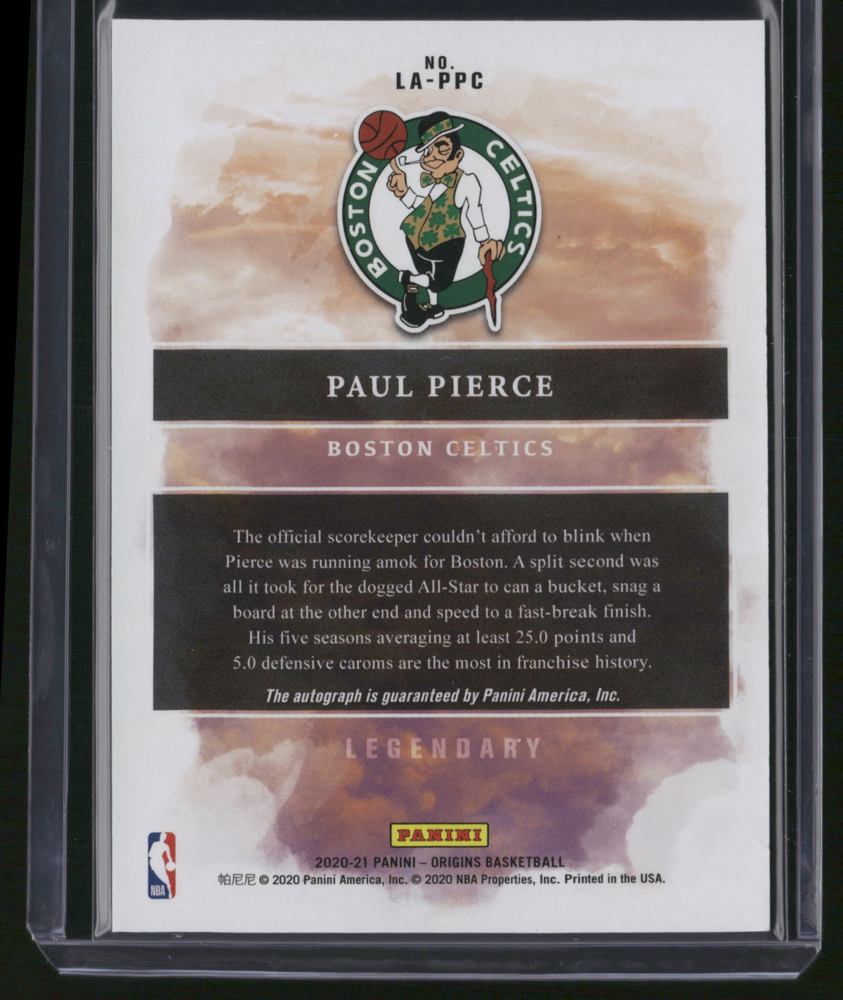 Paul Pierce 2020 Panini Origins Legendary #LA-PPC /49