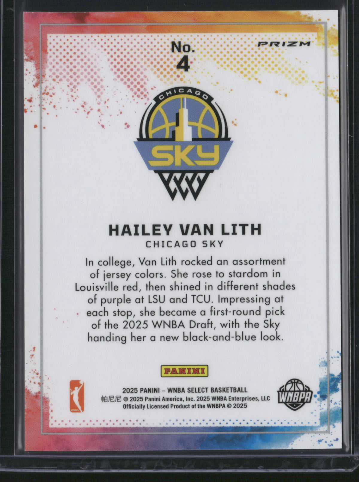 Hailey Van Lith 2025 Panini Select Prizm #4 Color Blast RC