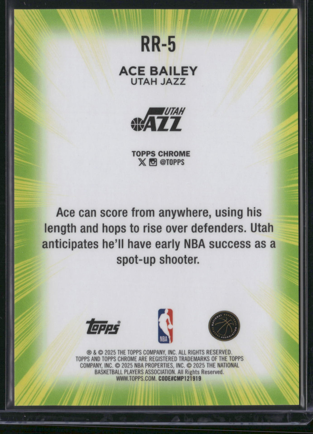 Ace Bailey 2025 Topps Chrome #RR-5 RC