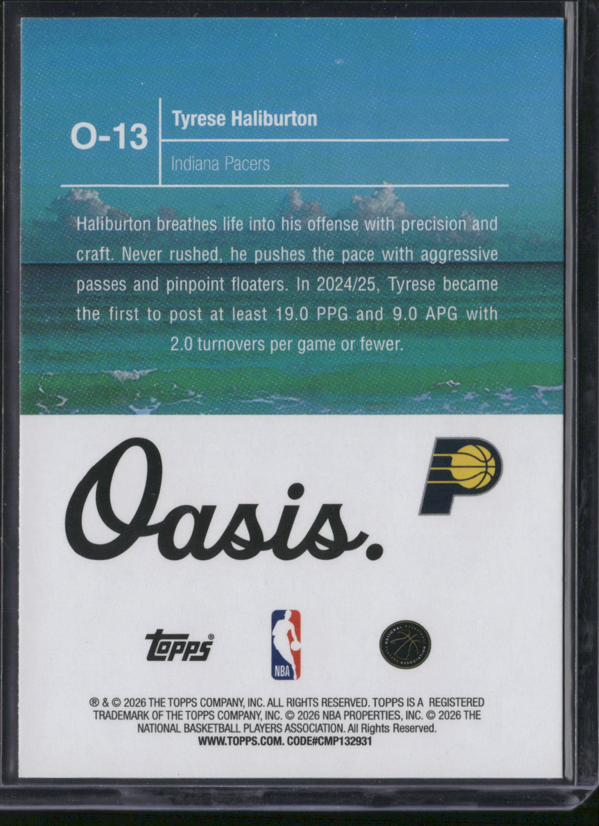 Tyrese Haliburton 2026 Topps NBA Hoops Oasis #O-13
