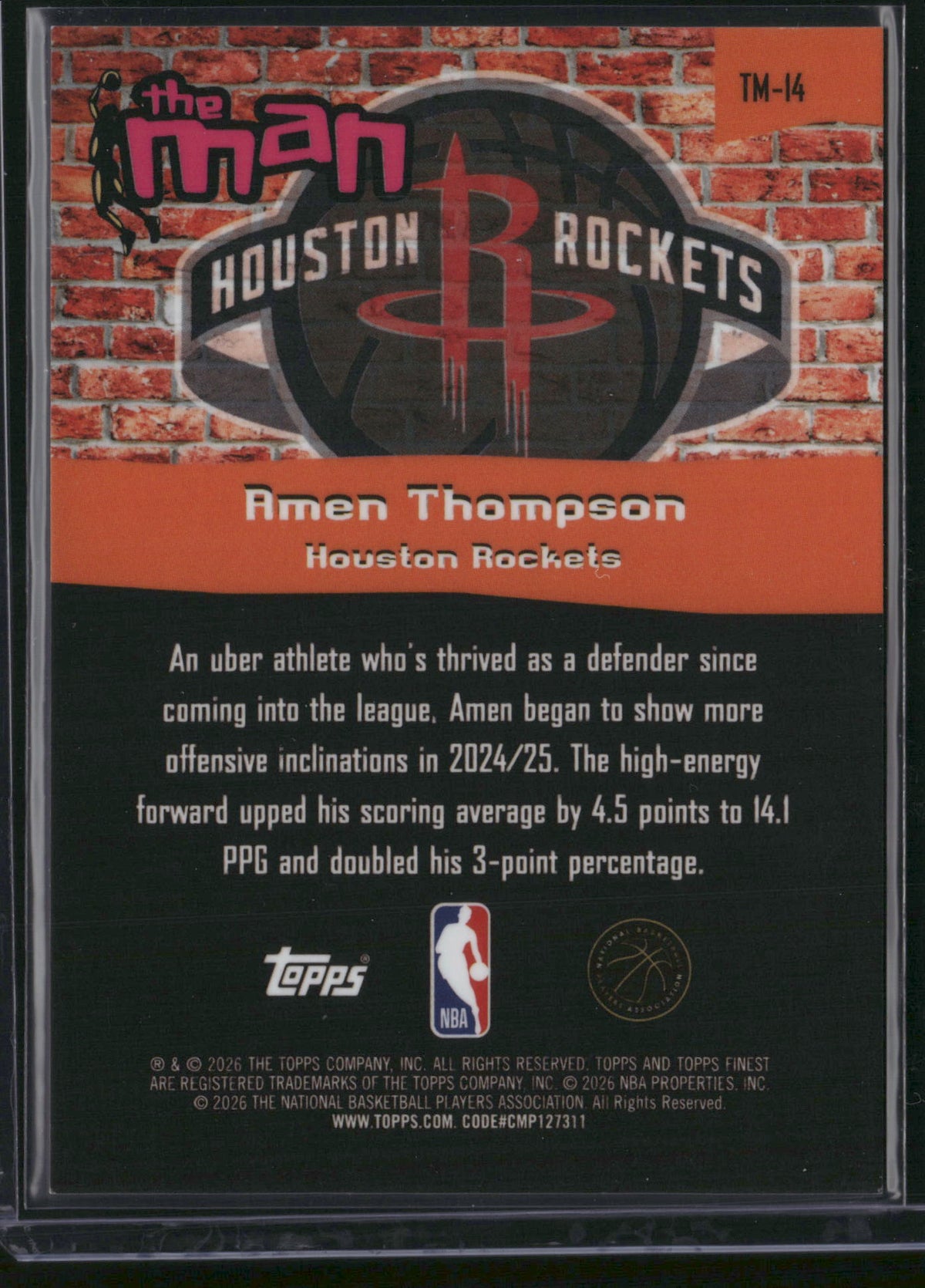 Amen Thompson 2026 Topps Finest The Man #TM-14