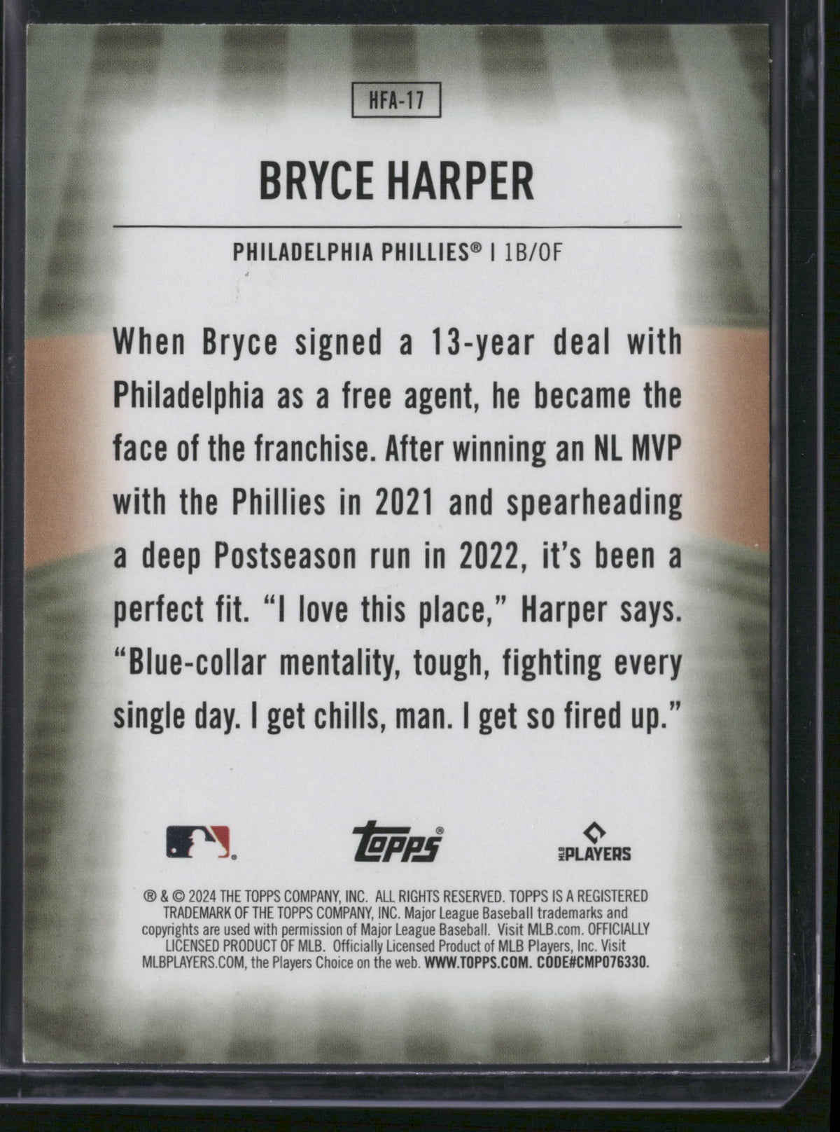 Bryce Harper 2024 Topps Home Field Advantage #HFA-17