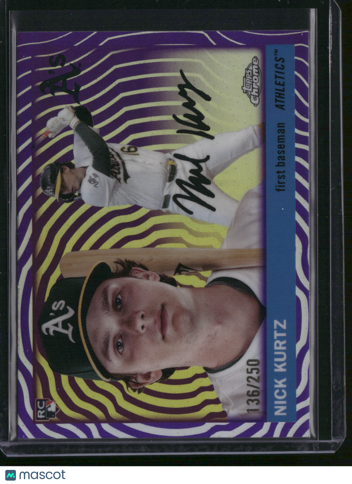 Nick Kurtz 2025 Topps Chrome #254 Purple RayWave /250 RC