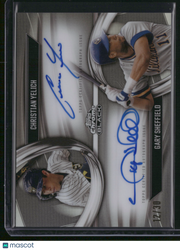Gary Sheffield Christian Yelich 2025 Topps Chrome Black Pitch Black Dual Autograph #PDPA-YS Dual Autograph