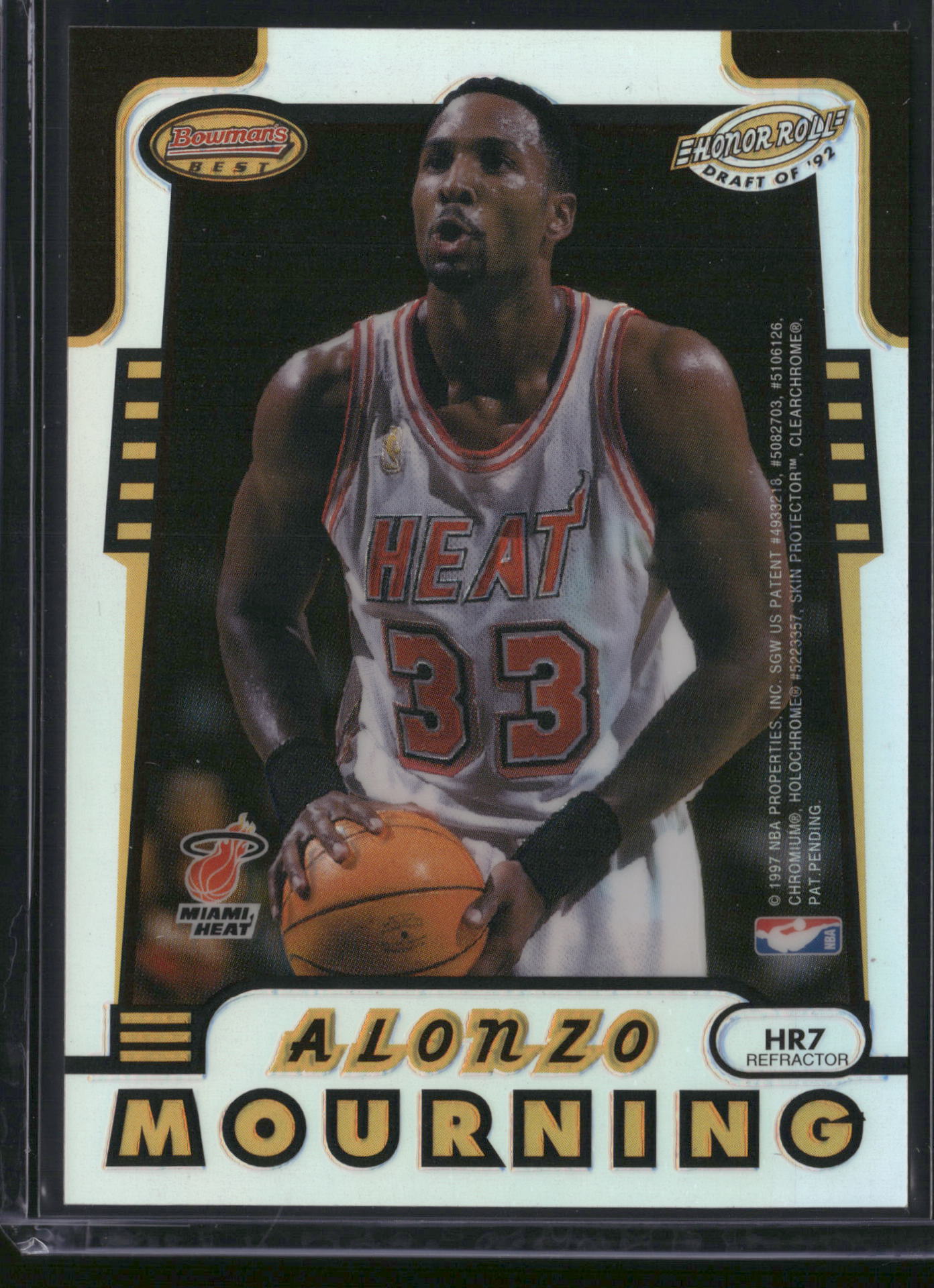 Alonzo Mourning Shaquille O'Neal 1997 Bowman's Best Honor Roll #HR7 Refractor