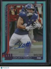 Cam Skattebo 2025 Topps Chrome #RA-CS Aqua Refractor /299 RC