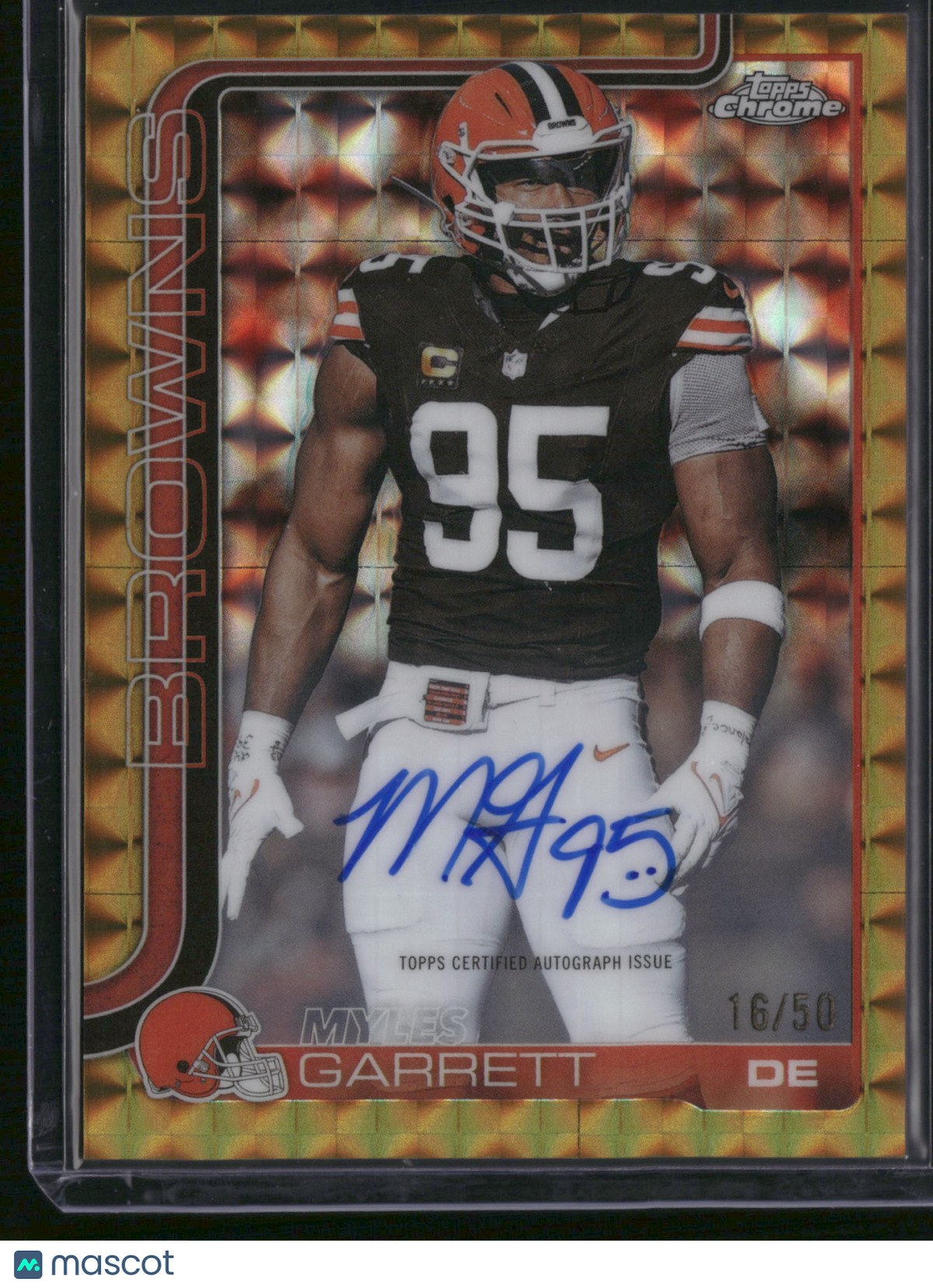 Myles Garrett 2025 Topps Chrome #BA-MG Gold Etch /50