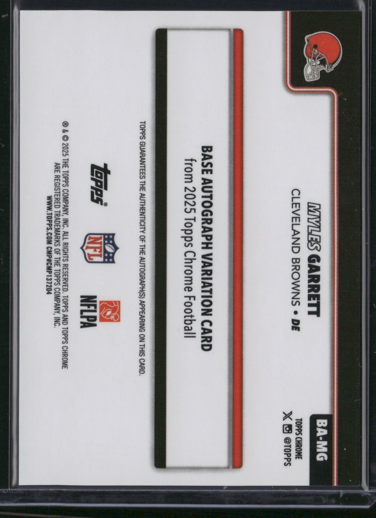 Myles Garrett 2025 Topps Chrome #BA-MG Gold Etch /50