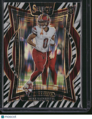 Mike Sainristil 2025 Panini Select Concourse #76 Zebra Prizm RC