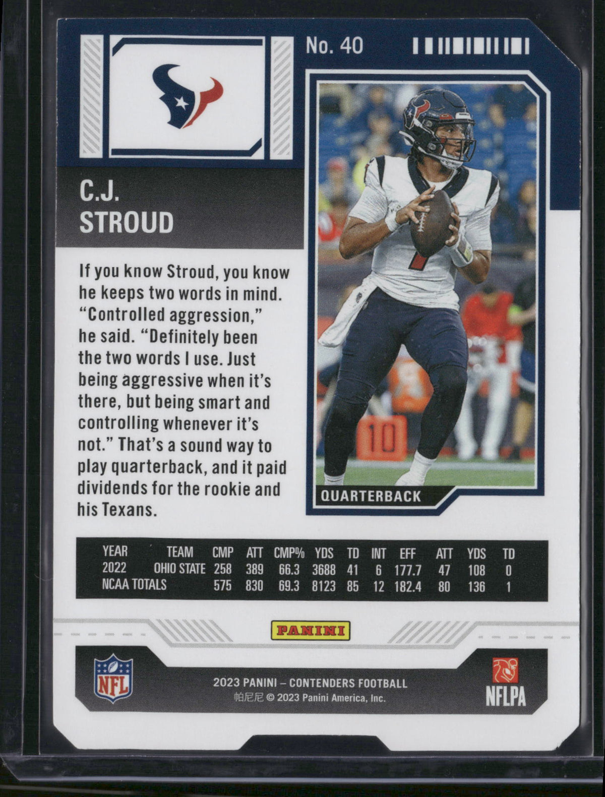 C.J. Stroud 2023 Panini Contenders #40 /7