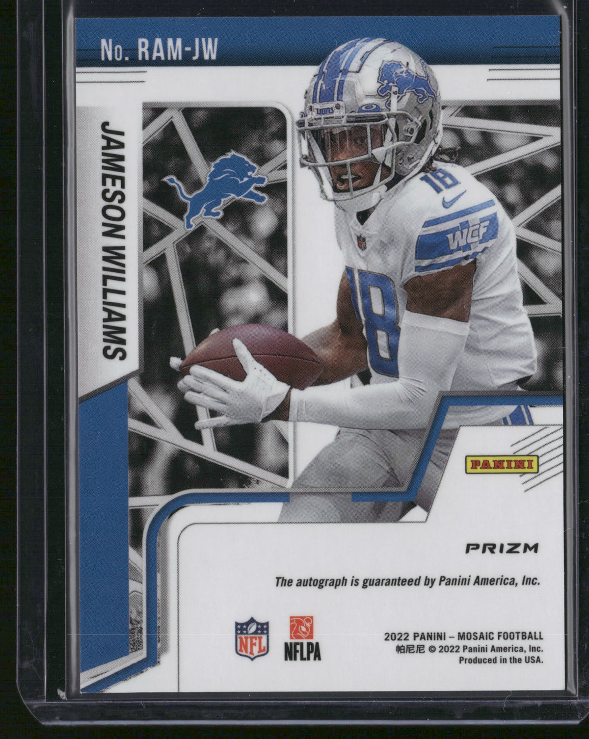Jameson Williams 2022 Panini Mosaic Prizm #RAM-JW Red