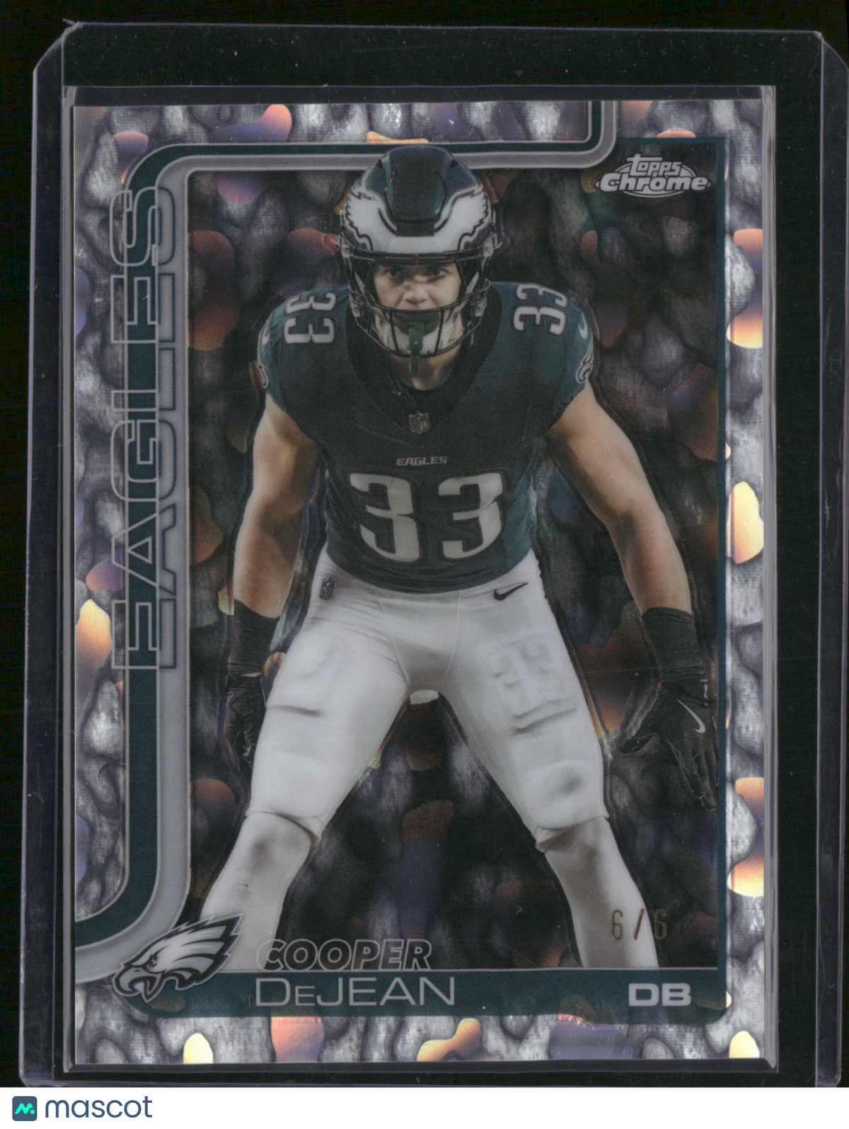 Cooper DeJean 2025 Topps Chrome #252 FDI Molten Refractor /6 Eagles