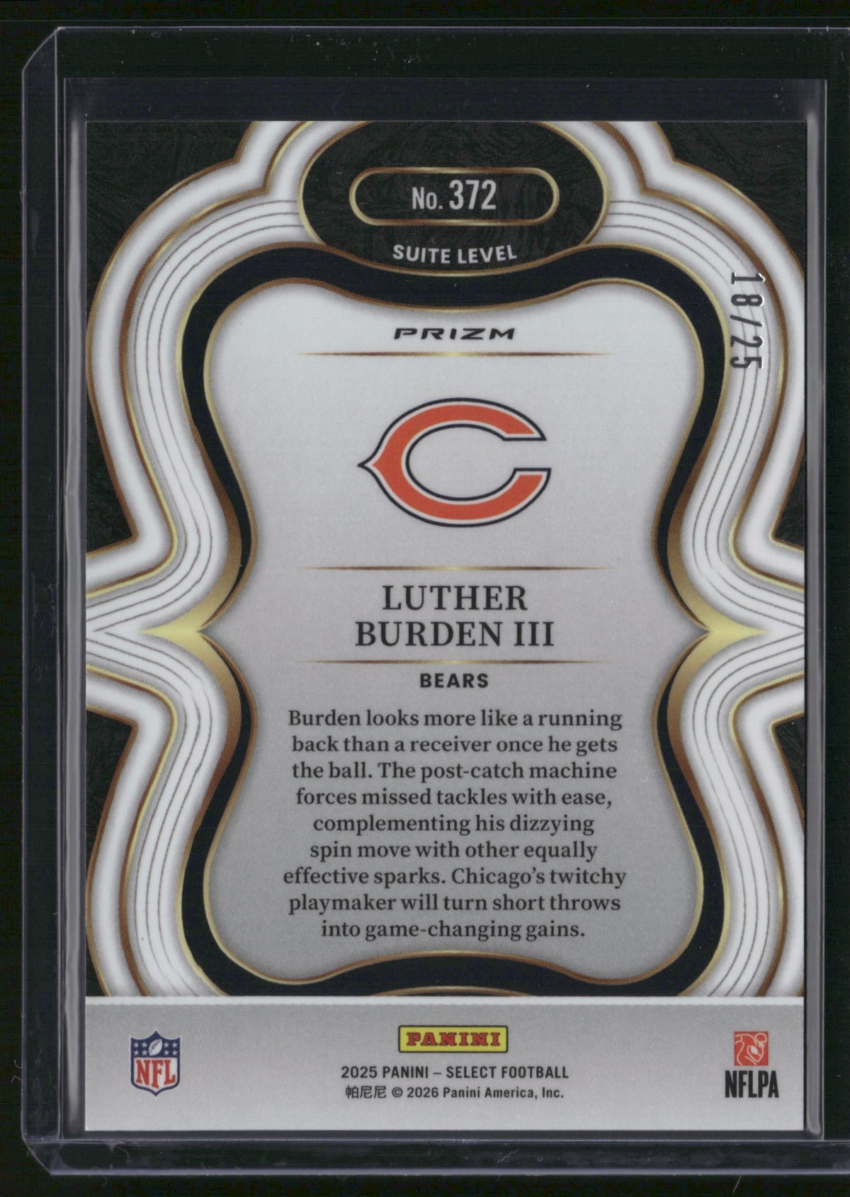 Luther Burden III 2026 Panini Select Prizm Suite Level #372 Tie-Dye /25 RC