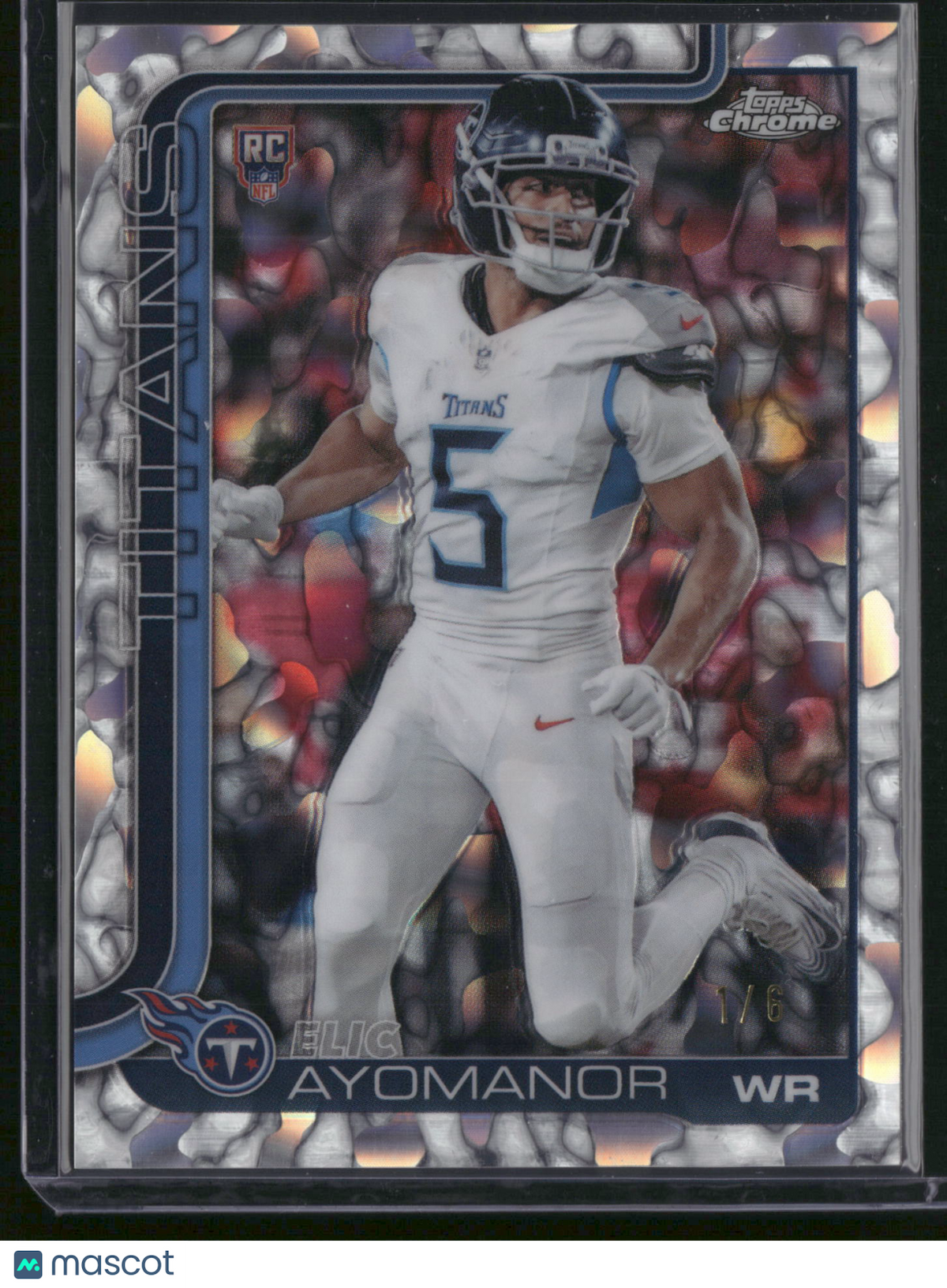 Elic Ayomanor 2025 Topps Chrome #336 Lava Refractor /6 RC