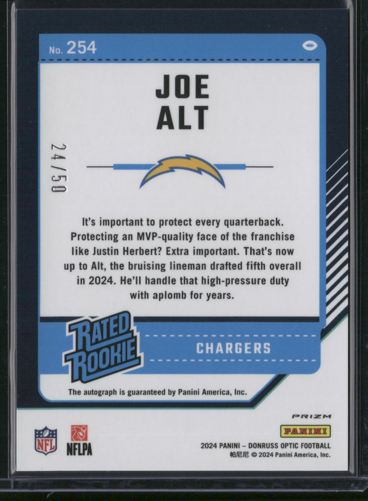 Joe Alt 2024 Panini Donruss Optic Prizm #254 Pink Velocity /50