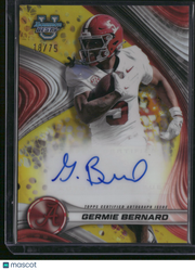 Germie Bernard 2024 Topps Bowman University Best Football #BOA-GB Yellow Refractor /75