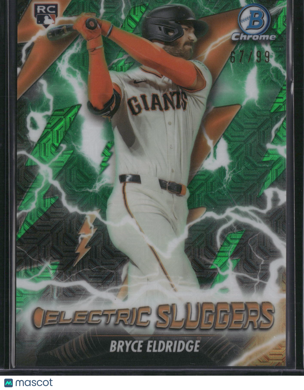 Bryce Eldridge 2026 Bowman Electric Sluggers #ES-11 Green Refractor /99 RC